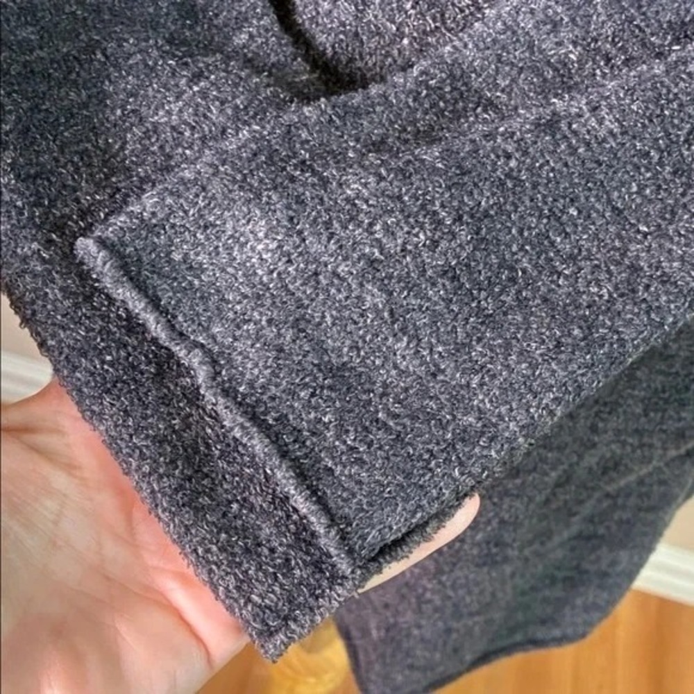 BAREFOOT DREAMS Women Large Cozychic Lite Charcoal Grey Open Cardigan Comfy - Picture 4 of 11